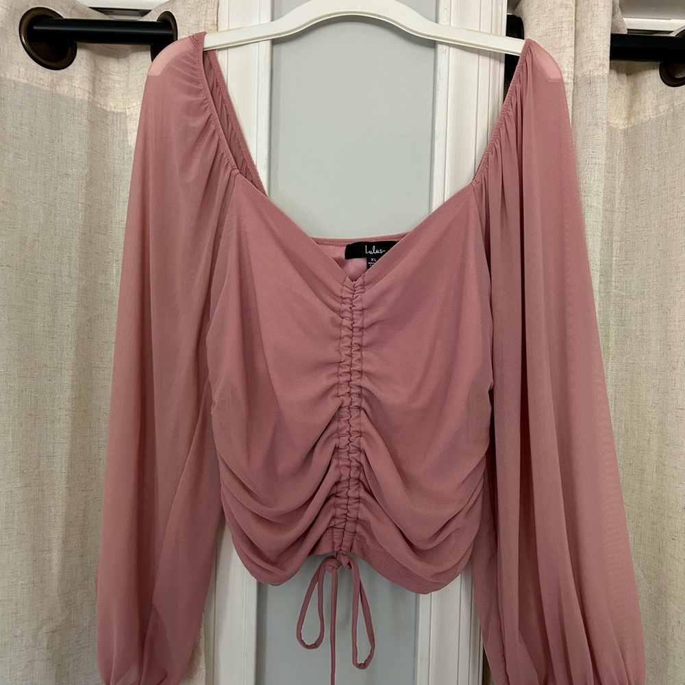 Elegant Pink Ruched Women's Top